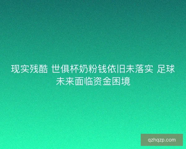 现实残酷 世俱杯奶粉钱依旧未落实 足球未来面临资金困境